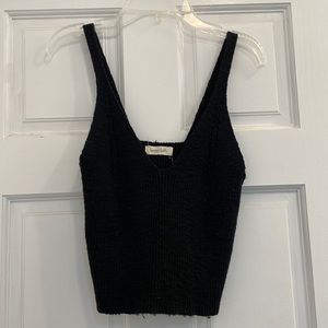 Sugarcloth Black Knit Cropped Tank